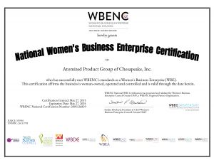 WBENC Virginia certificate