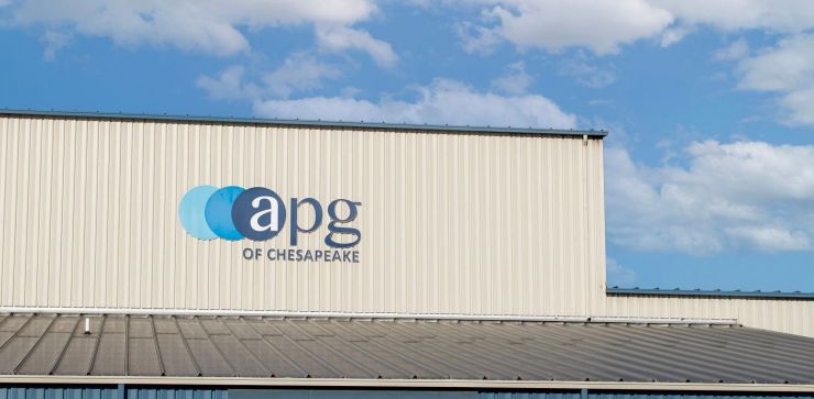 APG logo on roof