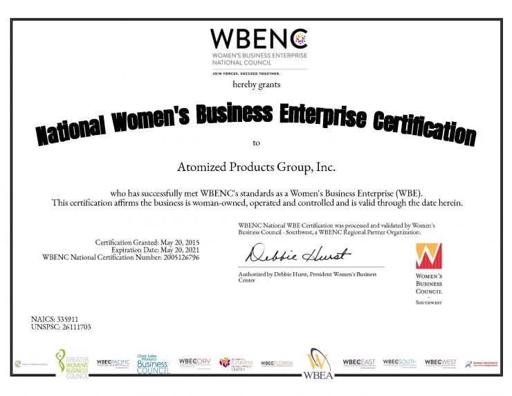 WBENC Texas certificate